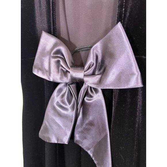 Stevie K Dress L Purple Velour Satin Bow Festival 80s Whimsigoth Fairy Preppy - Picture 6 of 16